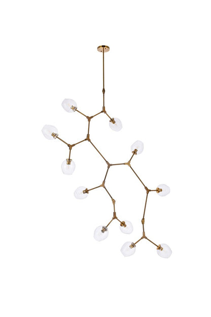 Elegant Furniture & Lighting - Cavoli 11 lights brass chandelier - 1712G73BR veiw 7