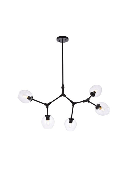 Elegant Furniture & Lighting - Cavoli 5 lights black chandelier - 1712D42BK veiw 1