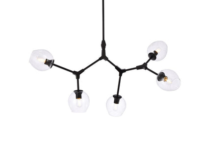 Elegant Furniture & Lighting - Cavoli 5 lights black chandelier - 1712D42BK veiw 3