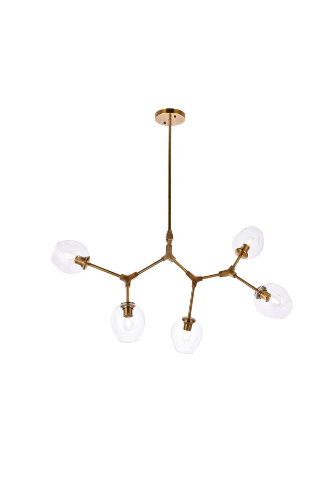 Elegant Furniture & Lighting - Cavoli 5 lights brass chandelier - 1712D42BR veiw 1