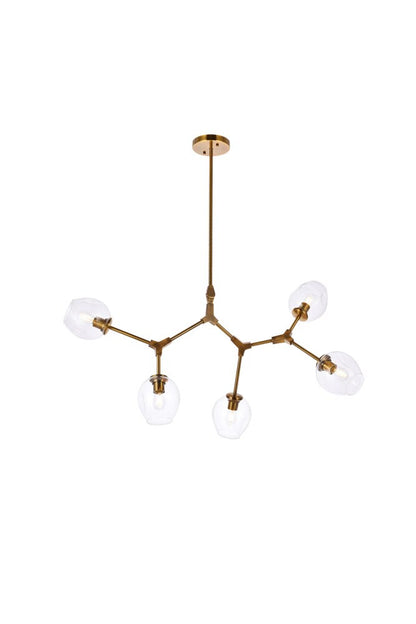 Elegant Furniture & Lighting - Cavoli 5 lights brass chandelier - 1712D42BR veiw 1