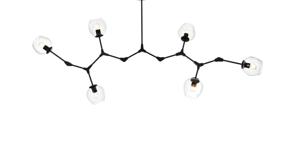 Elegant Furniture & Lighting - Cavoli 70 inch Chandelier in Black - 1712G70BK veiw 3