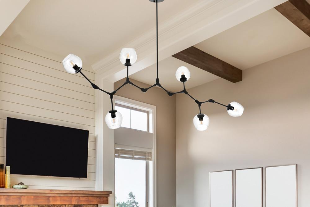 Elegant Furniture & Lighting - Cavoli 70 inch Chandelier in Black - 1712G70BK veiw 9
