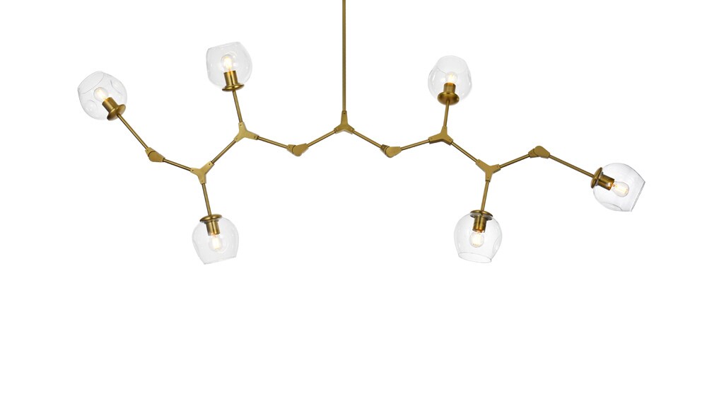 Elegant Furniture & Lighting - Cavoli 70 inch Chandelier in Brass - 1712G70BR veiw 3