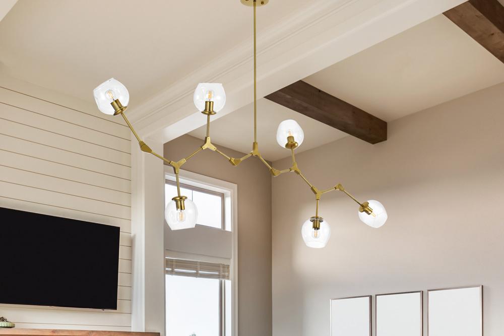 Elegant Furniture & Lighting - Cavoli 70 inch Chandelier in Brass - 1712G70BR veiw 9