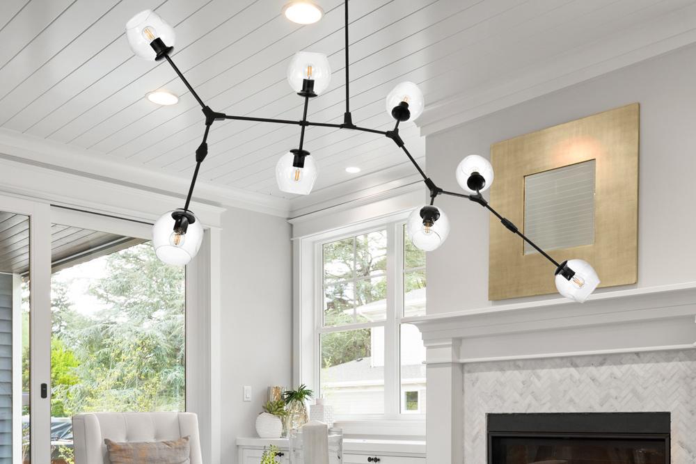 Elegant Furniture & Lighting - Cavoli 74 inch Chandelier in Black - 1712G74BK veiw 9