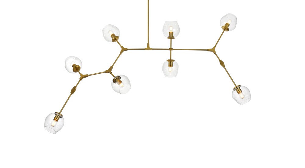 Elegant Furniture & Lighting - Cavoli 74 inch Chandelier in Brass - 1712G74BR veiw 3