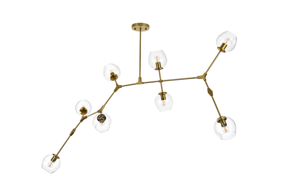 Elegant Furniture & Lighting - Cavoli 74 inch Chandelier in Brass - 1712G74BR veiw 8