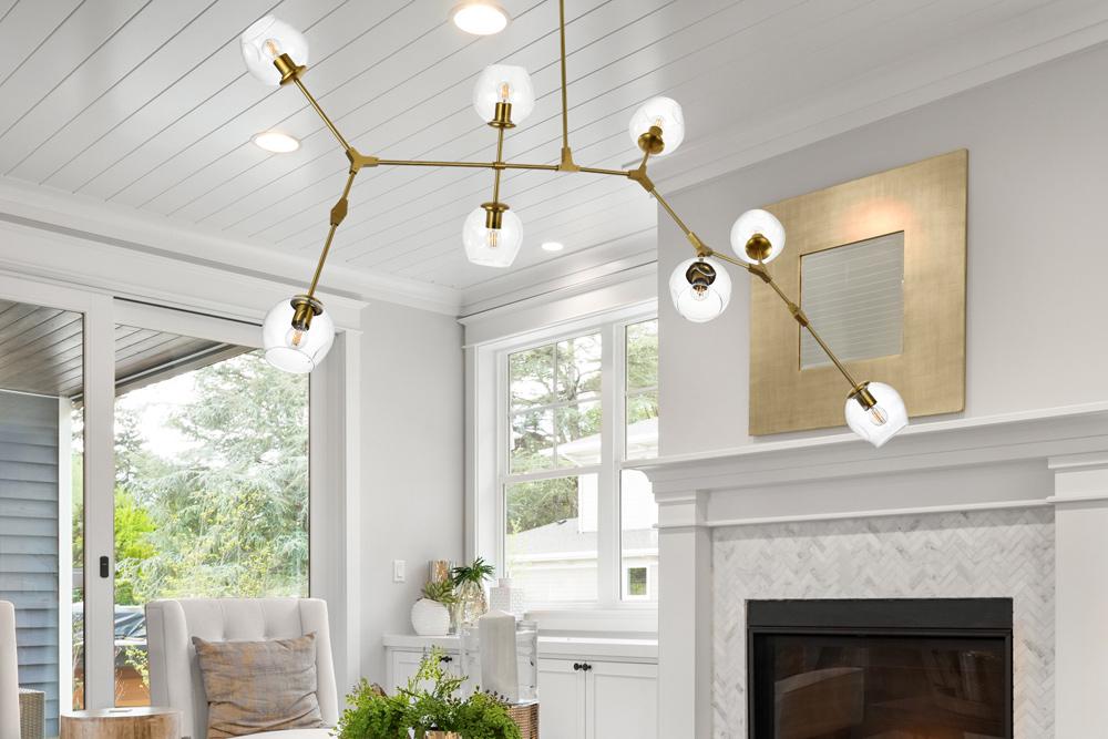 Elegant Furniture & Lighting - Cavoli 74 inch Chandelier in Brass - 1712G74BR veiw 9