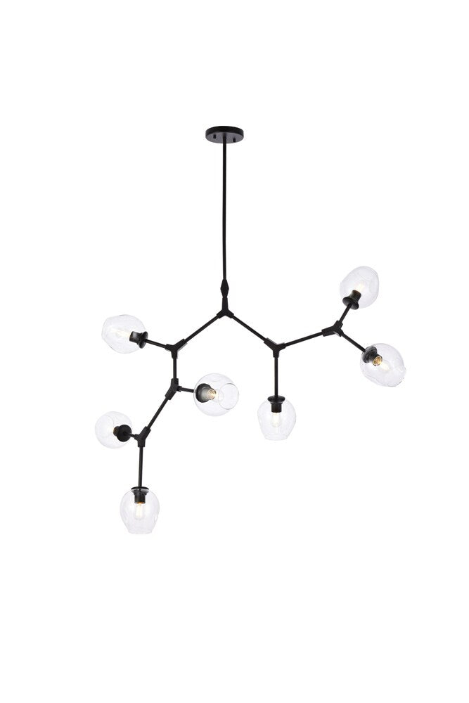 Elegant Furniture & Lighting - Cavoli 7 lights black chandelier - 1712G57BK veiw 1