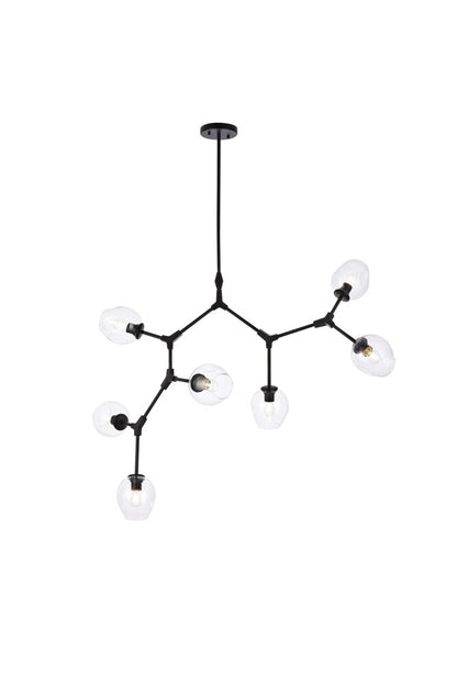 Elegant Furniture & Lighting - Cavoli 7 lights black chandelier - 1712G57BK veiw 1