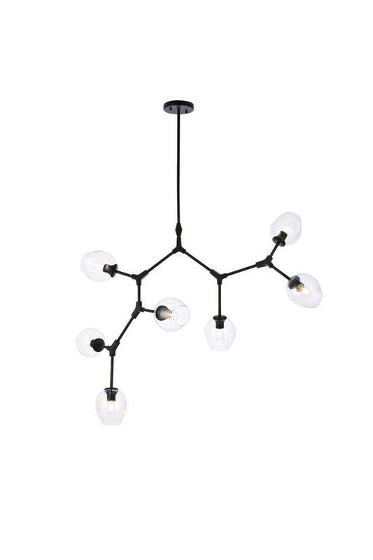 Elegant Furniture & Lighting - Cavoli 7 lights black chandelier - 1712G57BK veiw 1
