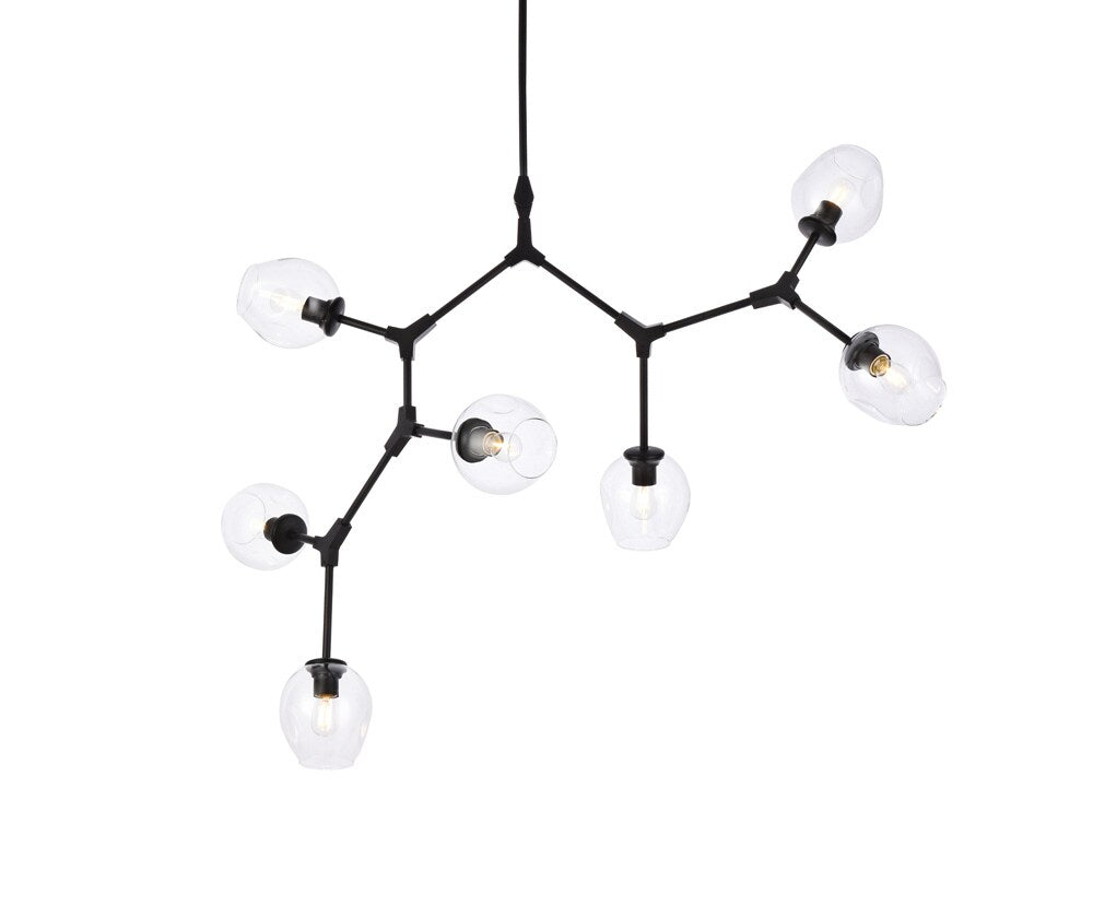 Elegant Furniture & Lighting - Cavoli 7 lights black chandelier - 1712G57BK veiw 3