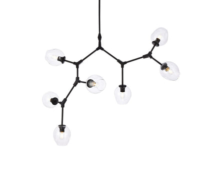 Elegant Furniture & Lighting - Cavoli 7 lights black chandelier - 1712G57BK veiw 3