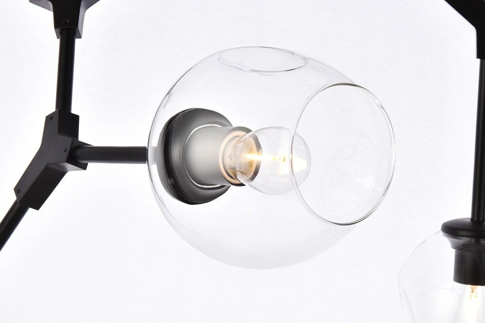 Elegant Furniture & Lighting - Cavoli 7 lights black chandelier - 1712G57BK veiw 4