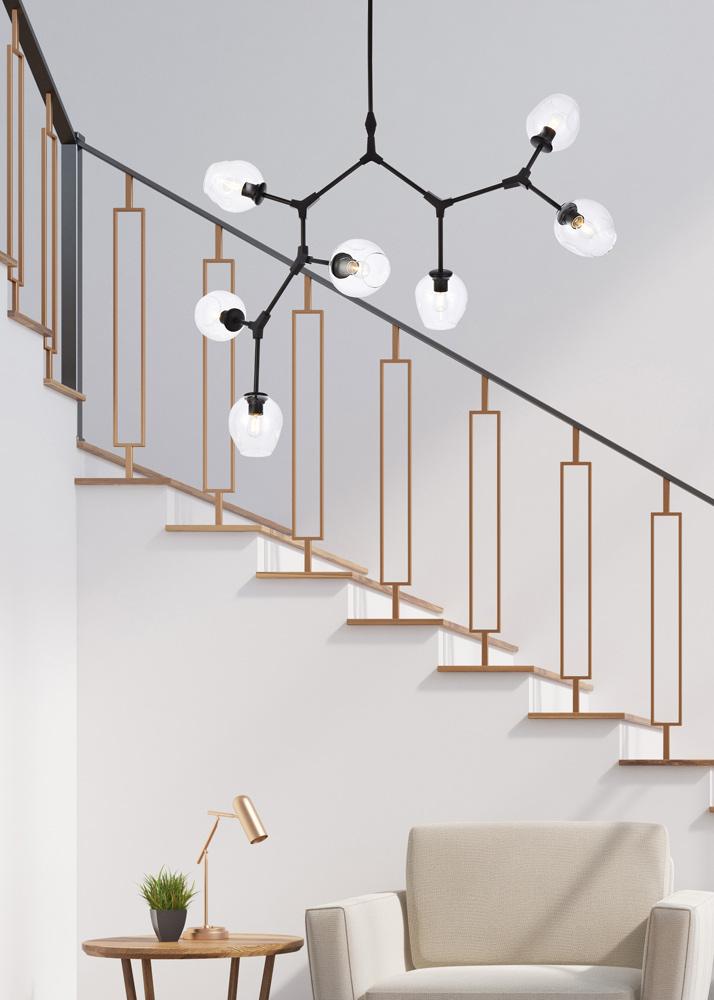 Elegant Furniture & Lighting - Cavoli 7 lights black chandelier - 1712G57BK veiw 8