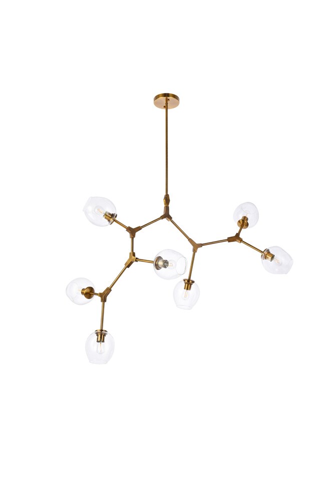 Elegant Furniture & Lighting - Cavoli 7 lights brass chandelier - 1712G57BR veiw 7