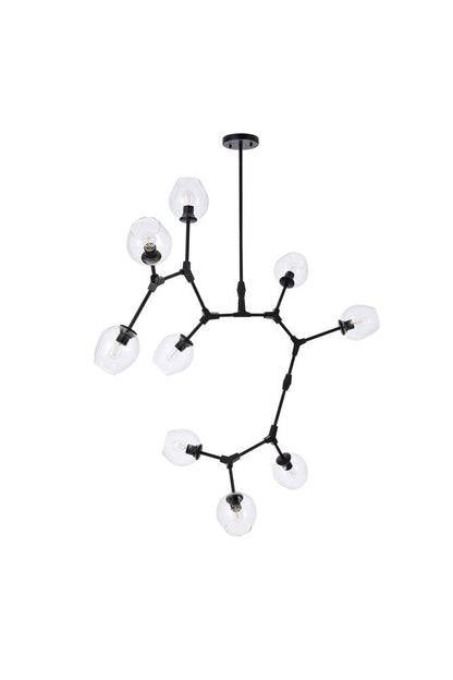 Elegant Furniture & Lighting - Cavoli 9 lights black chandelier - 1712G79BK veiw 7