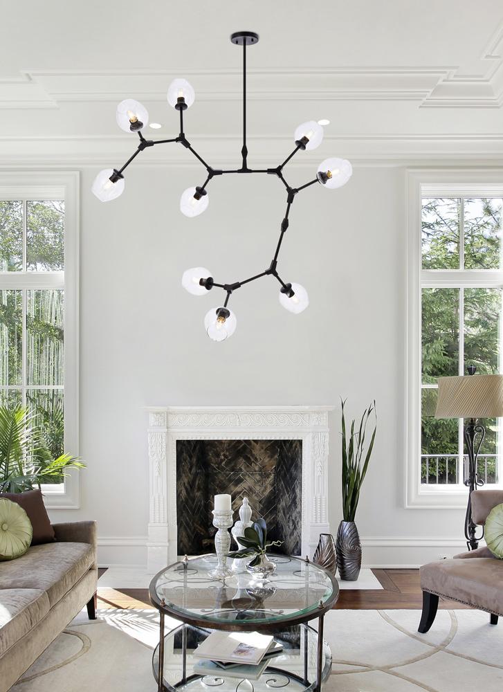 Elegant Furniture & Lighting - Cavoli 9 lights black chandelier - 1712G79BK veiw 8