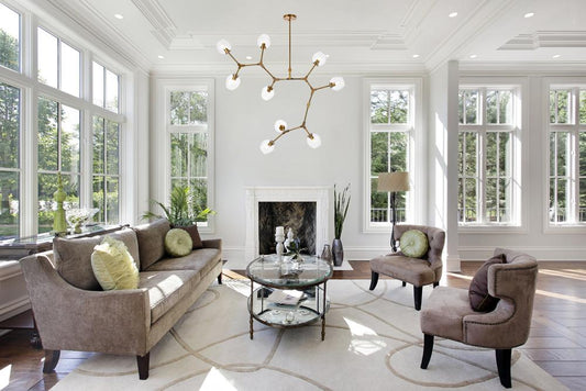 Elegant Furniture & Lighting - Cavoli 9 lights brass chandelier - 1712G79BR veiw 2