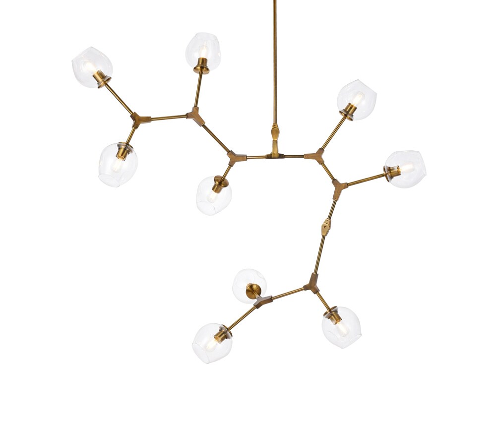 Elegant Furniture & Lighting - Cavoli 9 lights brass chandelier - 1712G79BR veiw 3