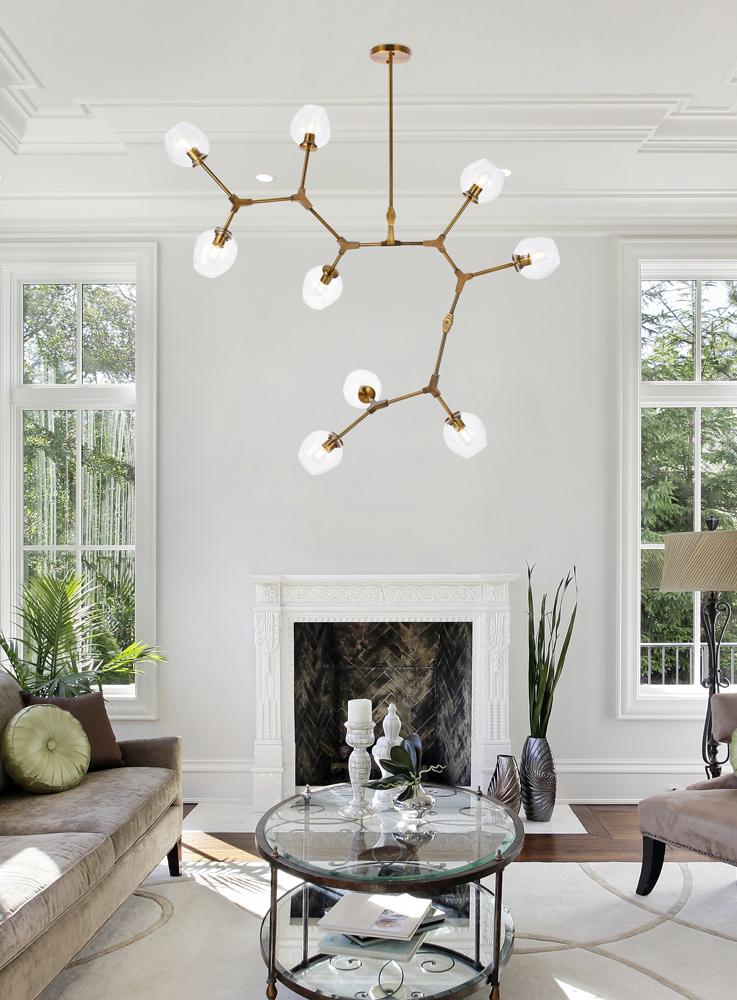 Elegant Furniture & Lighting - Cavoli 9 lights brass chandelier - 1712G79BR veiw 8