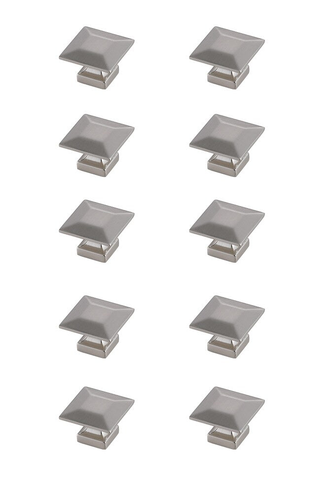 Elegant Furniture & Lighting - Cecil 1.3in Brushed Nickel Square Knob Multipack (Set of 10) - KB2025-NK-10PK veiw 1