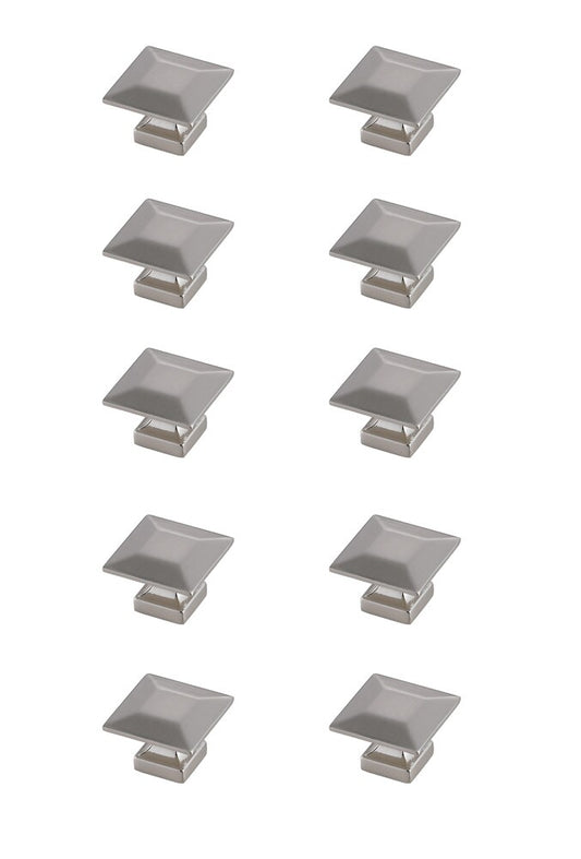 Elegant Furniture & Lighting - Cecil 1.3in Brushed Nickel Square Knob Multipack (Set of 10) - KB2025-NK-10PK veiw 1