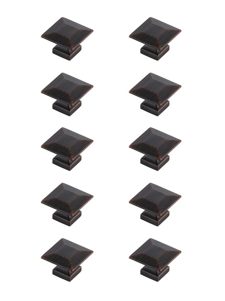 Elegant Furniture & Lighting - Cecil 1.3in Oil-rubbed Bronze Square Knob Multipack (Set of 10) - KB2025-ORB-10PK veiw 1