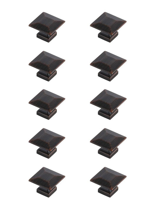 Elegant Furniture & Lighting - Cecil 1.3in Oil-rubbed Bronze Square Knob Multipack (Set of 10) - KB2025-ORB-10PK veiw 1