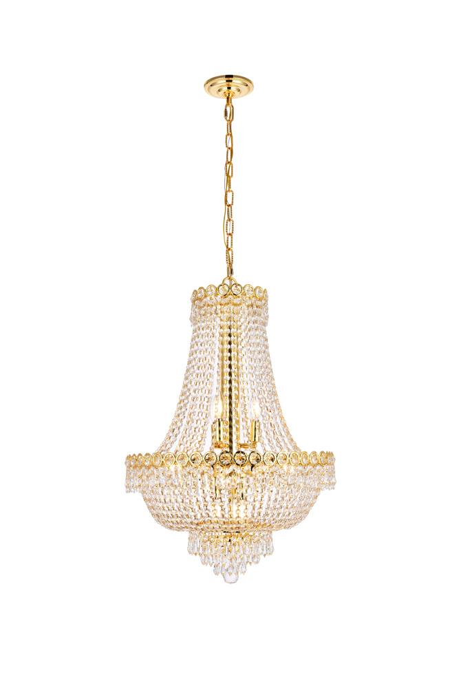 Elegant Furniture & Lighting - Century 12 light Gold Chandelier Clear Royal Cut Crystal - V1900D20G/RC veiw 1