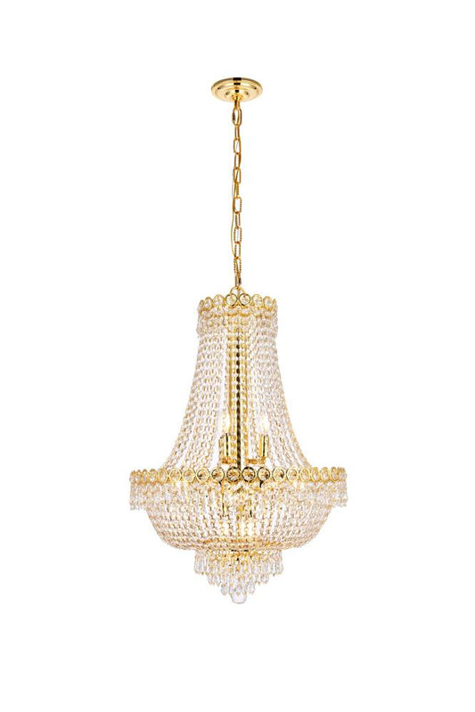 Elegant Furniture & Lighting - Century 12 light Gold Chandelier Clear Royal Cut Crystal - V1900D20G/RC veiw 1