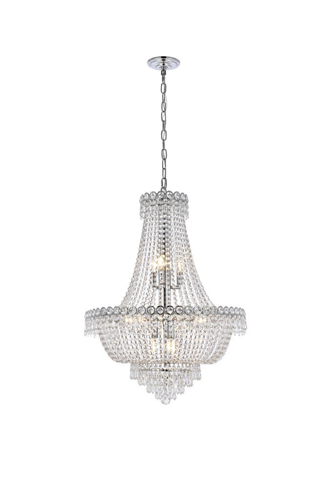 Elegant Furniture & Lighting - Century 12 light Chrome Chandelier Clear Royal Cut Crystal - V1900D24C/RC veiw 1