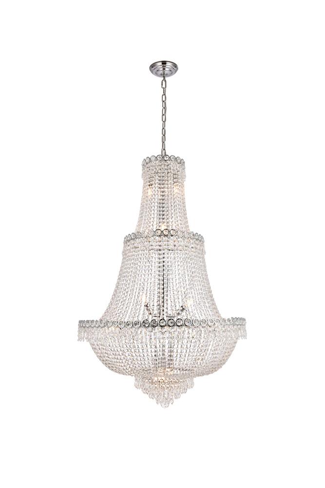 Elegant Furniture & Lighting - Century 17 light Chrome Chandelier Clear Royal Cut Crystal - V1900G30C/RC veiw 1