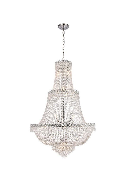 Elegant Furniture & Lighting - Century 17 light Chrome Chandelier Clear Royal Cut Crystal - V1900G30C/RC veiw 1