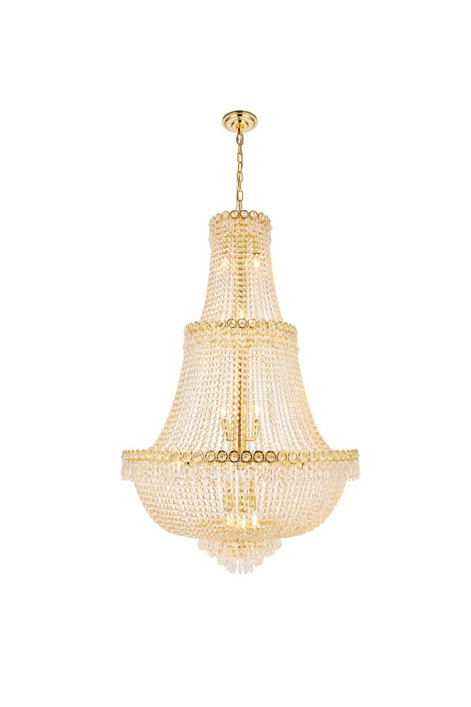 Elegant Furniture & Lighting - Century 17 light Gold Chandelier Clear Royal Cut Crystal - V1900G30G/RC veiw 1