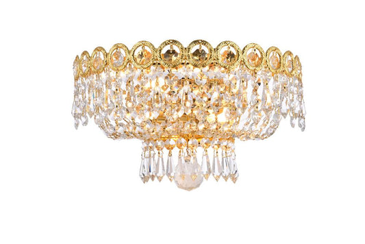 Elegant Furniture & Lighting - Century 2 light Gold Wall Sconce Clear Royal Cut Crystal - V1900W12G/RC veiw 1