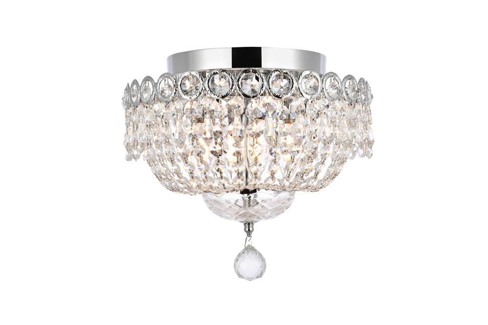 Elegant Furniture & Lighting - Century 4 light Chrome Flush Mount Clear Royal Cut Crystal - V1900F12C/RC veiw 1