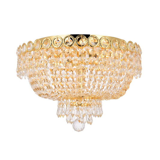 Elegant Furniture & Lighting - Century 4 light Gold Flush Mount Clear Royal Cut Crystal - V1900F16G/RC veiw 1
