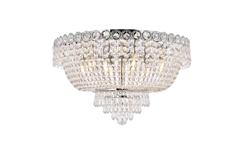 Elegant Furniture & Lighting - Century 9 light Chrome Flush Mount Clear Royal Cut Crystal - V1900F20C/RC veiw 1