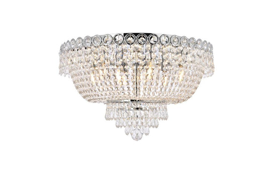 Elegant Furniture & Lighting - Century 9 light Chrome Flush Mount Clear Royal Cut Crystal - V1900F20C/RC veiw 1