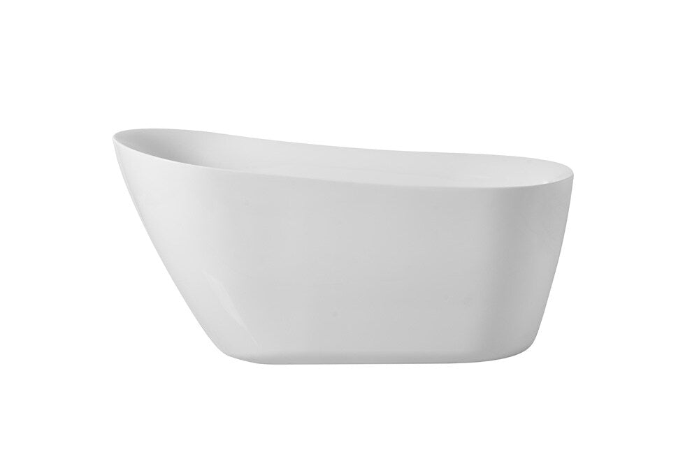 Elegant Furniture & Lighting - Chantal 59 inch soaking Single slipper bathtub in glossy white - BT10859GW veiw 1