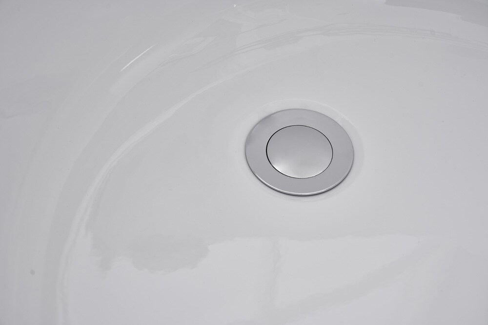 Elegant Furniture & Lighting - Chantal 59 inch soaking Single slipper bathtub in glossy white - BT10859GW veiw 4