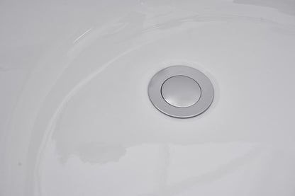 Elegant Furniture & Lighting - Chantal 59 inch soaking Single slipper bathtub in glossy white - BT10859GW veiw 4