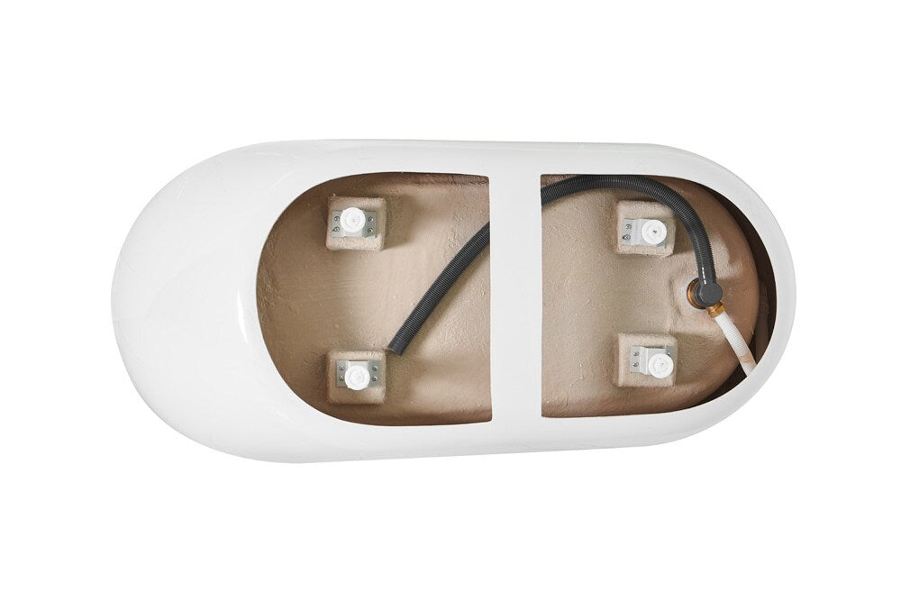 Elegant Furniture & Lighting - Chantal 59 inch soaking Single slipper bathtub in glossy white - BT10859GW veiw 6