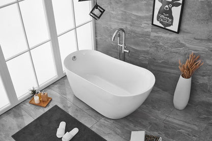 Elegant Furniture & Lighting - Chantal 59 inch soaking Single slipper bathtub in glossy white - BT10859GW veiw 9