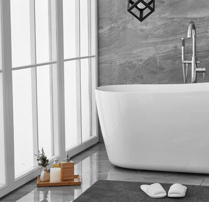 Elegant Furniture & Lighting - Chantal 59 inch soaking Single slipper bathtub in glossy white - BT10859GW veiw 10