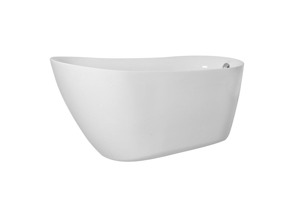 Elegant Furniture & Lighting - Chantal 59 inch soaking Single slipper bathtub in glossy white - BT10859GW veiw 12