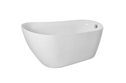 Elegant Furniture & Lighting - Chantal 59 inch soaking Single slipper bathtub in glossy white - BT10859GW veiw 13