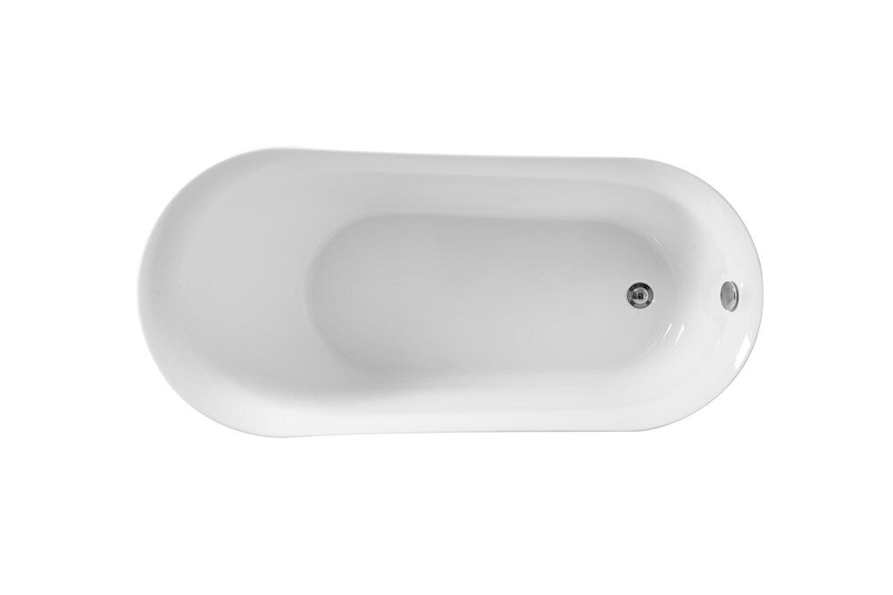 Elegant Furniture & Lighting - Chantal 59 inch soaking Single slipper bathtub in glossy white - BT10859GW veiw 14